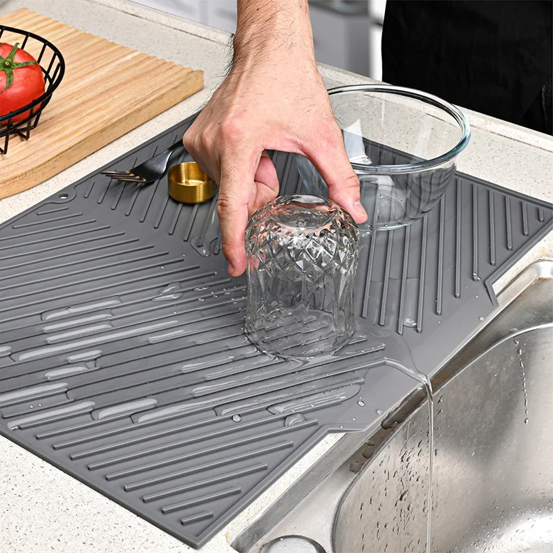 Silicone Dish Draining Mat, Po - Silicone Tap Washer ulasan dan harga