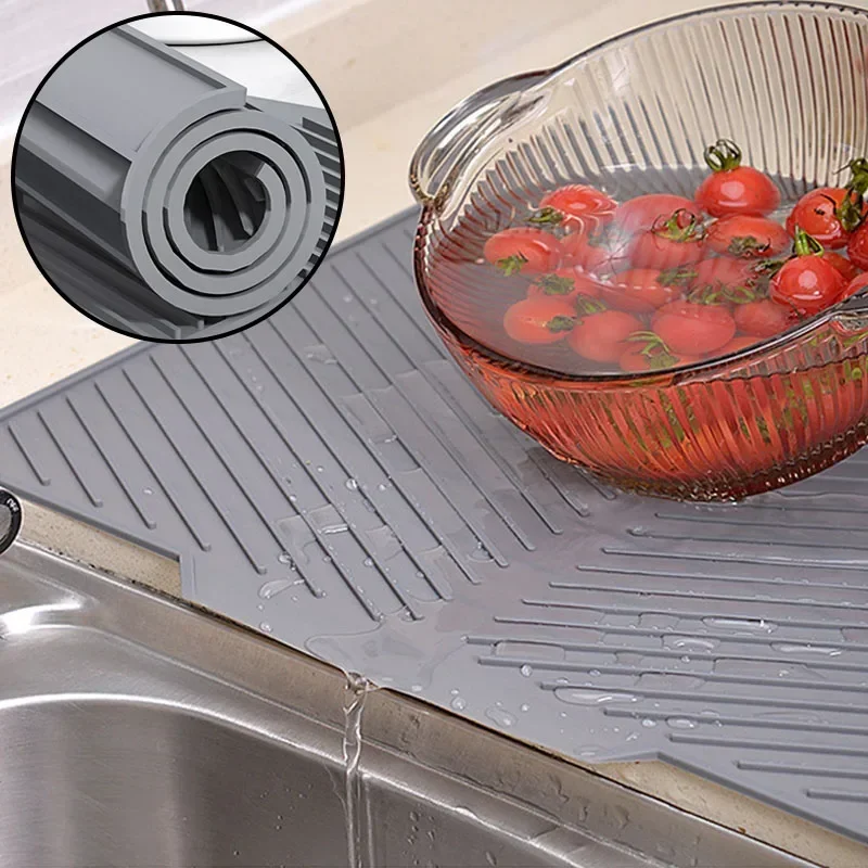 Silicone Dish Draining Mat, Po - Silicone Tap Washer ulasan dan harga