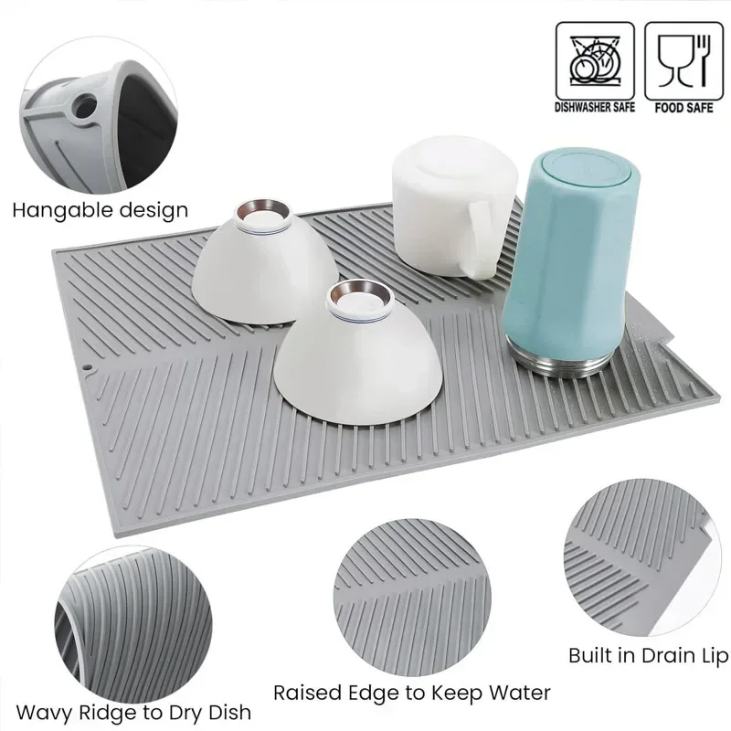 Silicone Dish Draining Mat, Po - Silicone Tap Washer ulasan dan harga