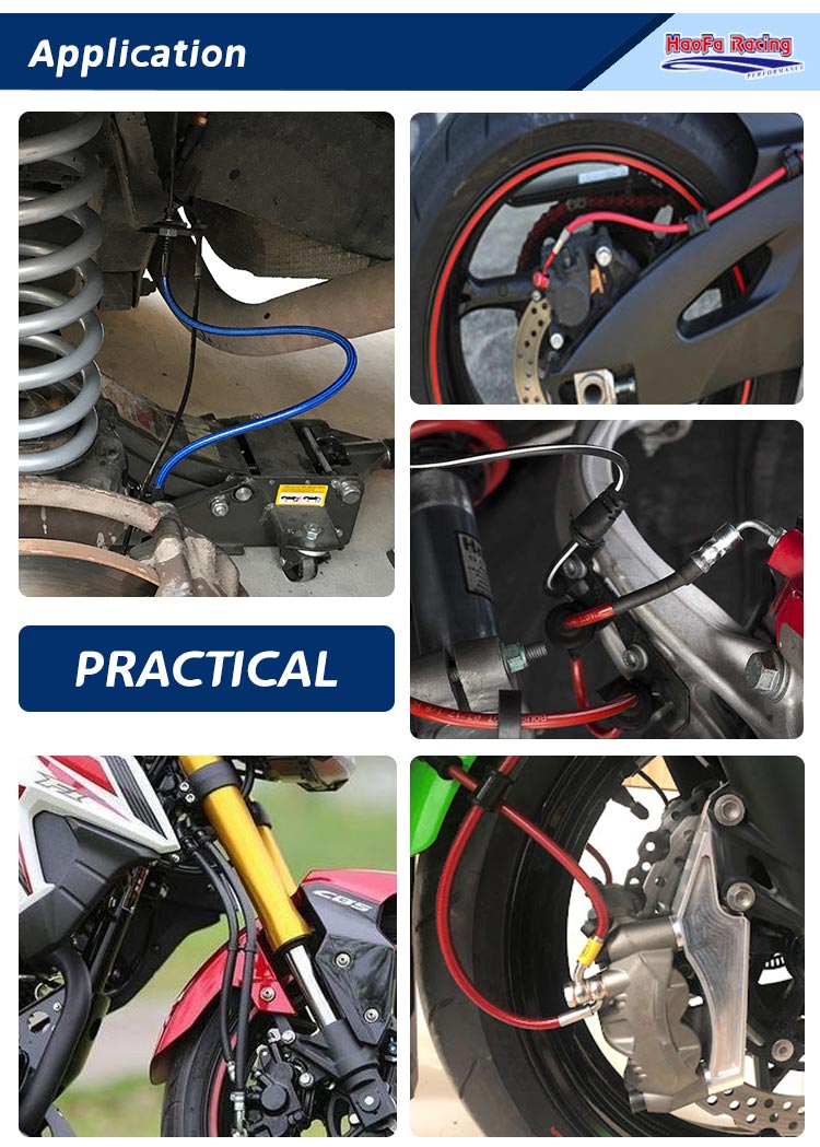 AN3 Motorcycle PTFE Brake Line - Flexible Hose Braided ulasan dan harga