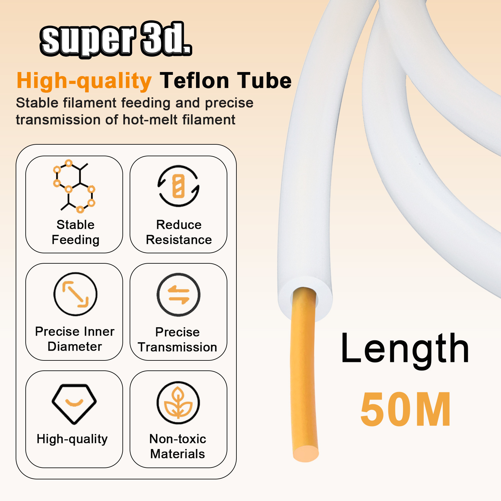 1/2/50M Bambu Lab PTFE Tube ID - Ptfe Tape Thread ulasan dan harga