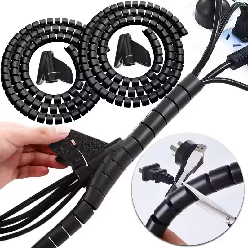 2M Flexible Spiral Cable Organ - Plastic Pipe Clip ulasan dan harga