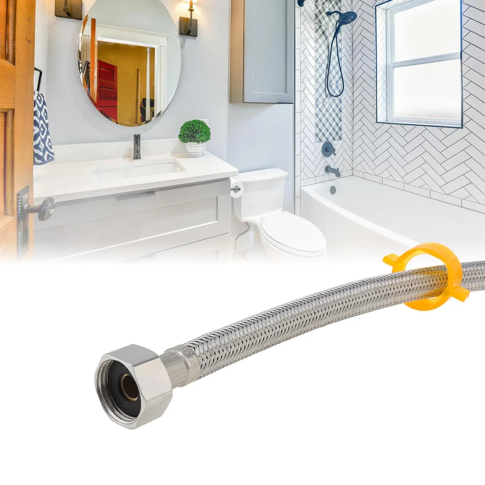 30/50cm 1/2 Inch Stainless Ste - Flexible Hose Braided ulasan dan harga