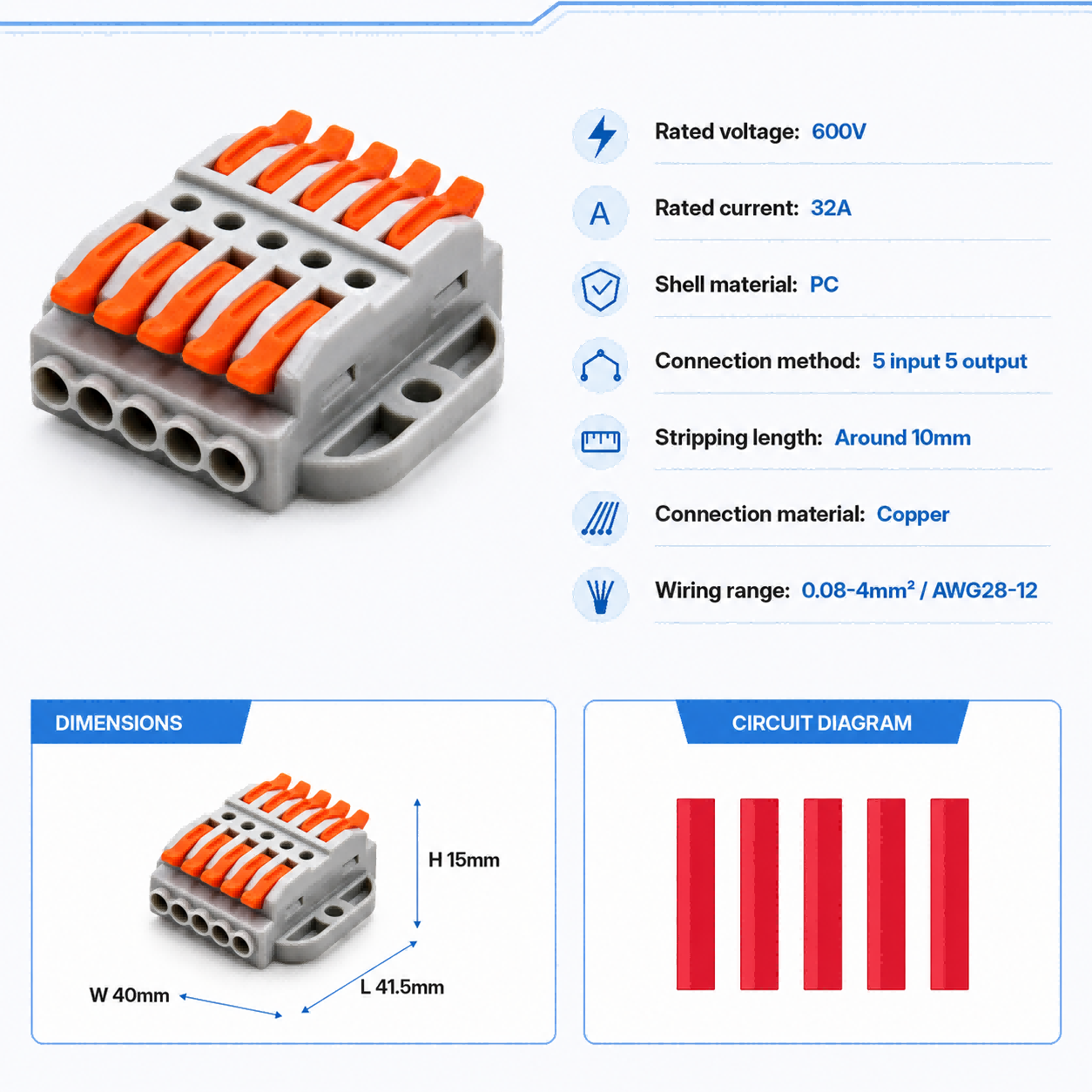 Wire Connectors 2-30 Pins Fast - Push Fit Connector ulasan dan harga