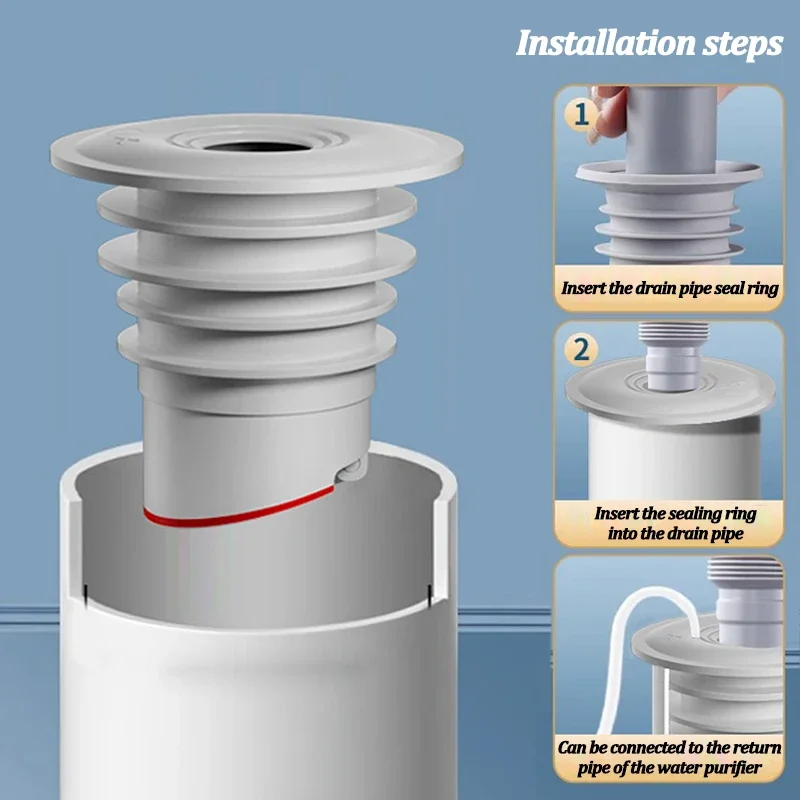 Silicone Bathroom Sewer Seal R - Drain Pipe Clip ulasan dan harga